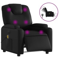 vidaXL Electric Massage Recliner Chair Black Faux Leather