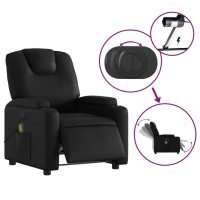 vidaXL Electric Massage Recliner Chair Black Faux Leather