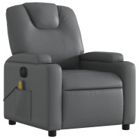 vidaXL Electric Massage Recliner Chair Gray Faux Leather