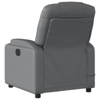 vidaXL Electric Massage Recliner Chair Gray Faux Leather