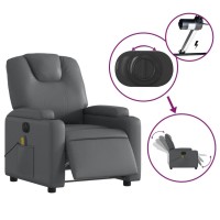 vidaXL Electric Massage Recliner Chair Gray Faux Leather