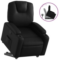 vidaXL Stand up Recliner Chair Black Faux Leather