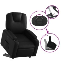 vidaXL Stand up Recliner Chair Black Faux Leather