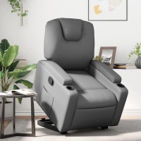 vidaXL Stand up Recliner Chair Gray Faux Leather