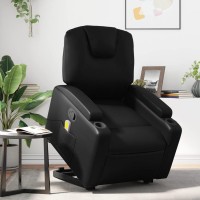 vidaXL Stand up Massage Recliner Chair Black Faux Leather