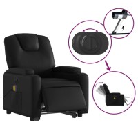 vidaXL Electric Stand up Massage Recliner Chair Black Faux Leather