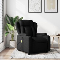 vidaXL Massage Recliner Chair Black Fabric