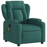 vidaXL Massage Recliner Chair Dark Green Fabric