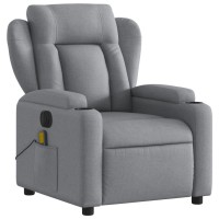 vidaXL Electric Massage Recliner Chair Light Gray Fabric