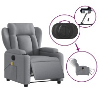 vidaXL Electric Massage Recliner Chair Light Gray Fabric