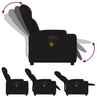 vidaXL Electric Massage Recliner Chair Black Fabric