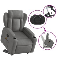 vidaXL Stand up Massage Recliner Chair Dark Gray Fabric