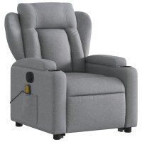 vidaXL Electric Stand up Massage Recliner Chair Light Gray Fabric