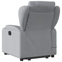 vidaXL Electric Stand up Massage Recliner Chair Light Gray Fabric