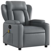 vidaXL Massage Recliner Chair Gray Faux Leather