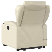 vidaXL Electric Stand up Massage Recliner Chair Cream Faux Leather