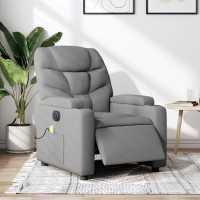 vidaXL Electric Massage Recliner Chair Light Gray Fabric