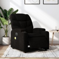 vidaXL Electric Massage Recliner Chair Black Fabric