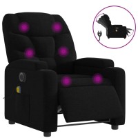 vidaXL Electric Massage Recliner Chair Black Fabric