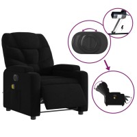 vidaXL Electric Massage Recliner Chair Black Fabric