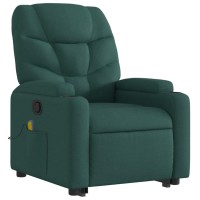 vidaXL Stand up Massage Recliner Chair Dark Green Fabric