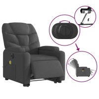 vidaXL Electric Stand up Massage Recliner Chair Dark Gray Fabric