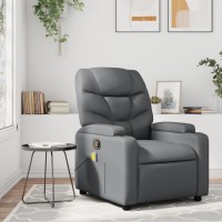 vidaXL Massage Recliner Chair Gray Faux Leather