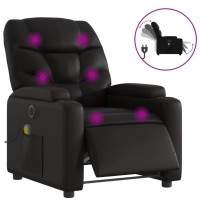 vidaXL Electric Massage Recliner Chair Black Faux Leather