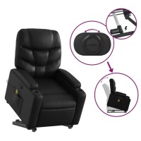 vidaXL Stand up Massage Recliner Chair Black Faux Leather