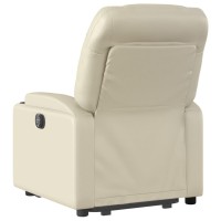 vidaXL Electric Stand up Massage Recliner Chair Cream Faux Leather