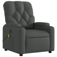 vidaXL Electric Massage Recliner Chair Dark Gray Fabric