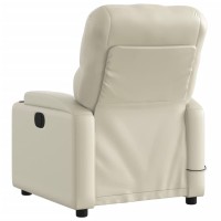 vidaXL Massage Recliner Chair Cream Faux Leather