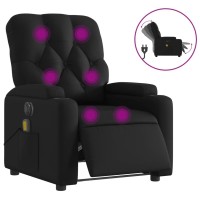 vidaXL Electric Massage Recliner Chair Black Faux Leather