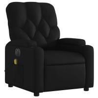 vidaXL Electric Massage Recliner Chair Black Faux Leather