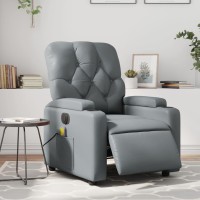 vidaXL Electric Massage Recliner Chair Gray Faux Leather