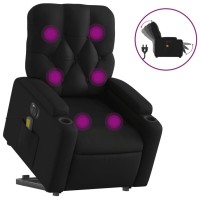 vidaXL Electric Stand up Massage Recliner Chair Black Faux Leather