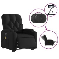 vidaXL Electric Stand up Massage Recliner Chair Black Faux Leather