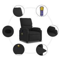 vidaXL Massage Recliner Chair Black Fabric