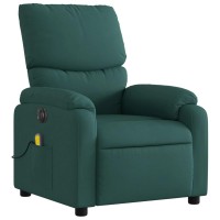 vidaXL Electric Massage Recliner Chair Dark Green Fabric