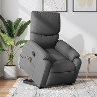 vidaXL Stand up Massage Recliner Chair Dark Gray Fabric