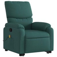 vidaXL Stand up Massage Recliner Chair Dark Green Fabric