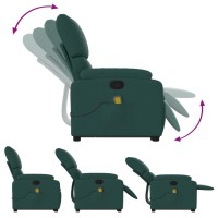 vidaXL Stand up Massage Recliner Chair Dark Green Fabric