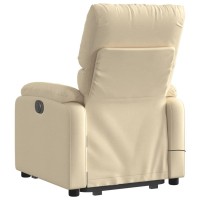 vidaXL Stand up Massage Recliner Chair Cream Fabric