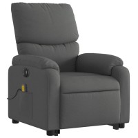 vidaXL Electric Stand up Massage Recliner Chair Dark Gray Fabric