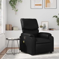 vidaXL Massage Recliner Chair Black Faux Leather