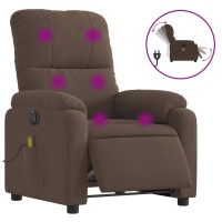 vidaXL Electric Massage Recliner Chair Brown Microfiber Fabric