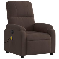 vidaXL Electric Massage Recliner Chair Brown Microfiber Fabric