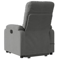 vidaXL Stand up Massage Recliner Chair Dark Gray Microfiber Fabric