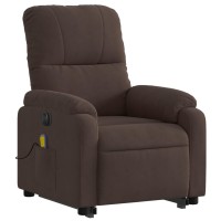 vidaXL Electric Stand up Massage Recliner Chair Brown Microfiber Fabric