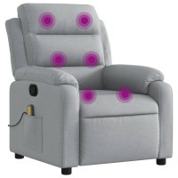 vidaXL Massage Recliner Chair Light Gray Fabric